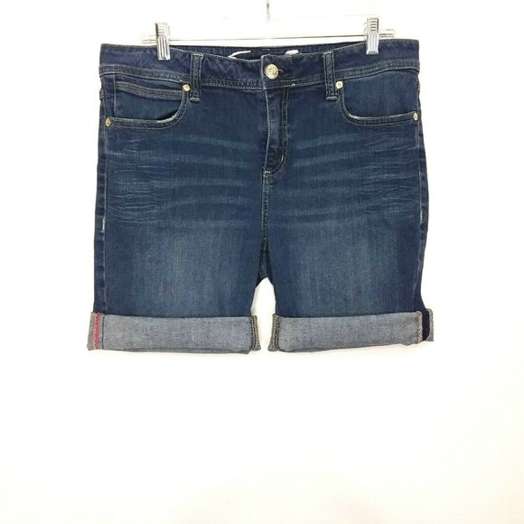 plus size high rise denim shorts